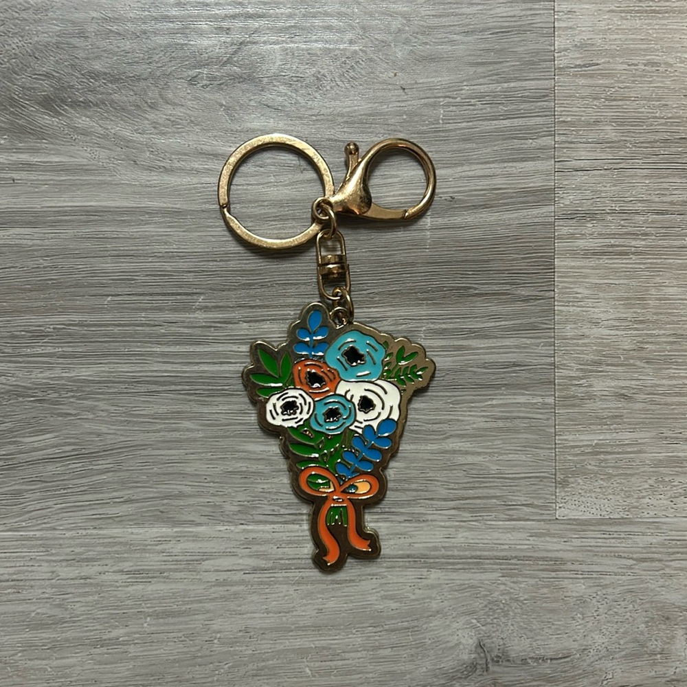 Gold Flower Bouquet Keychain